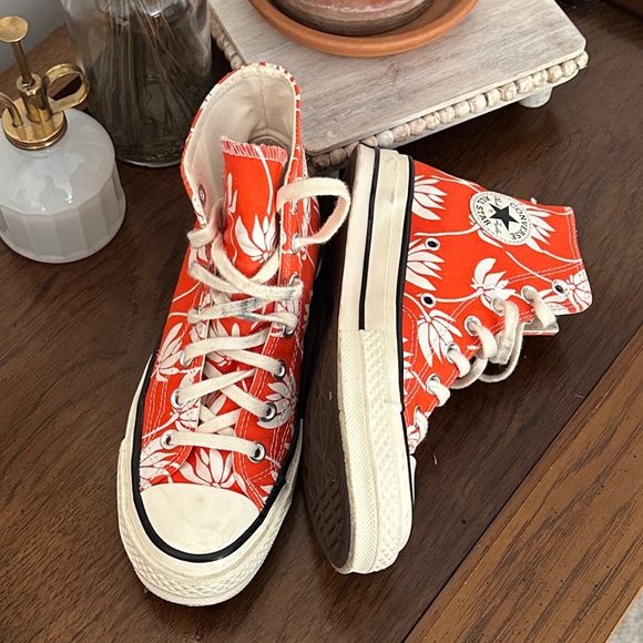Converse Shoes - Converse Orange Floral High-Tops